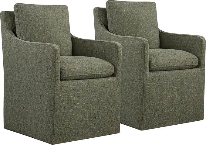 Upholstered Dining Chairs with Casters No Assembly Modern Accent Armchair with by Kislot