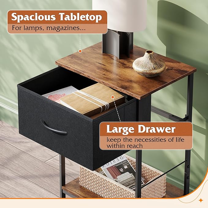WLIVE Nightstand Set of 2, End Table - Image 5