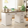 Marsail 60″ Farmhouse Executive Desk, Home Office Desk by Marsail