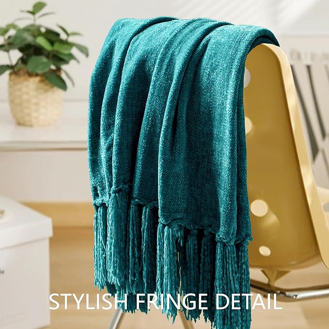 Chenille Throw Blanket for Couch 60"X 80" Twin, Soft Cozy Throws - Image 7
