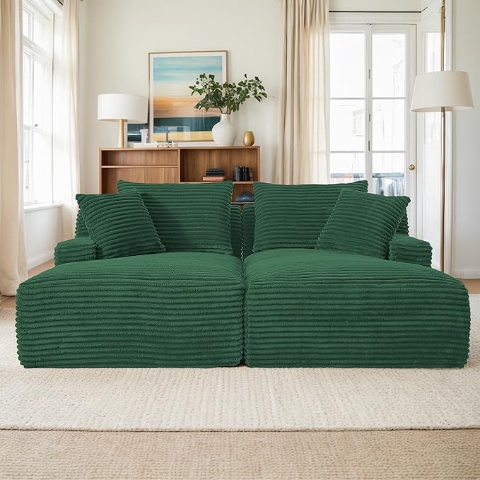 ERYE 79" Oversized Double Chaise Lounge Indoor Sleeper Recliner Sofabed by Unknown
