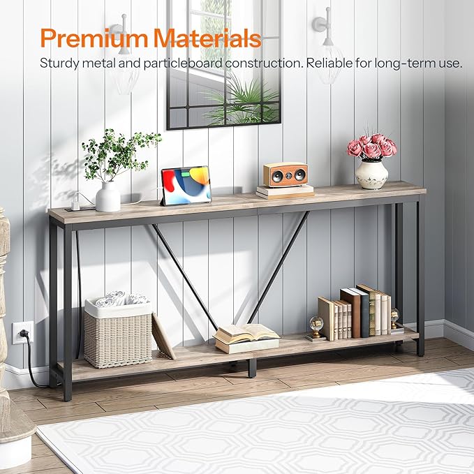 HOOBRO 70.9" Extra Long Sofa Console Table - Image 4