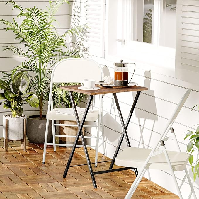 HOOBRO Folding TV Tray Tables, Industrial Side Table - Image 6