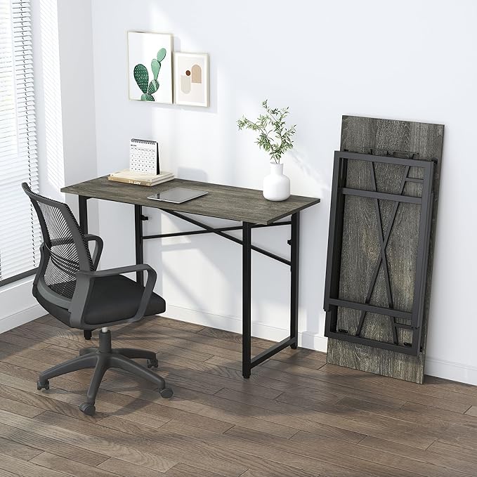 47 inch Folding Desk, Writing Gaming Computer Camping Table, No Assembly - Image 8