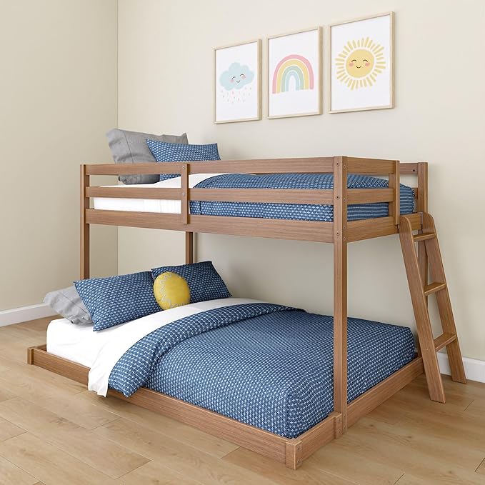 Grain & Grove Bear Twin Over Full Bunk Bed, Low Bunk Bed Frame by GrainGrove