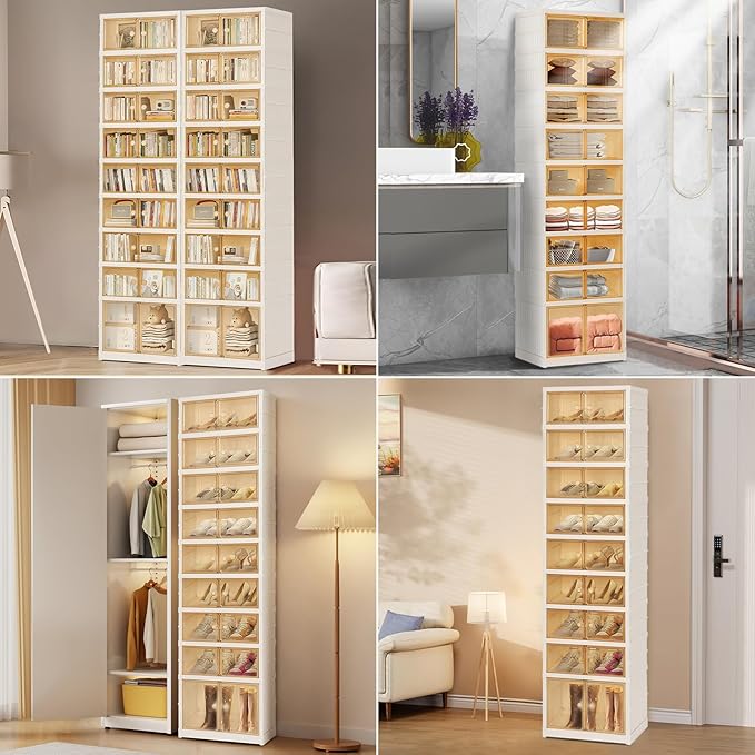 Foldable Shoe Organizer Storage Box, Portable Extra Large Folding Shoe Rack - Image 7