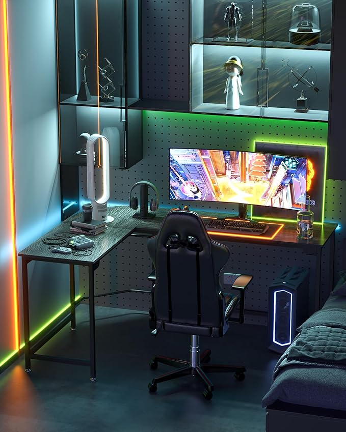 Teraves Modern L Shaped Gaming Desk 66'' Corner Computer Desk - Image 6