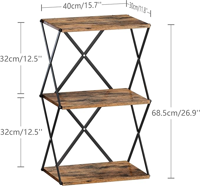 3-Tier End Table Small Side Table Tall Bedside Night Stand - Image 3