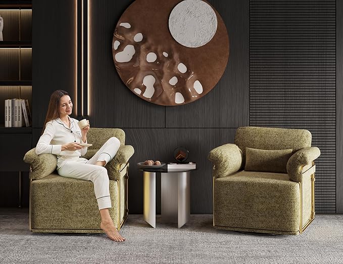 KEIKI Modern Comfy Swivel Accent Reading Chair - Image 4