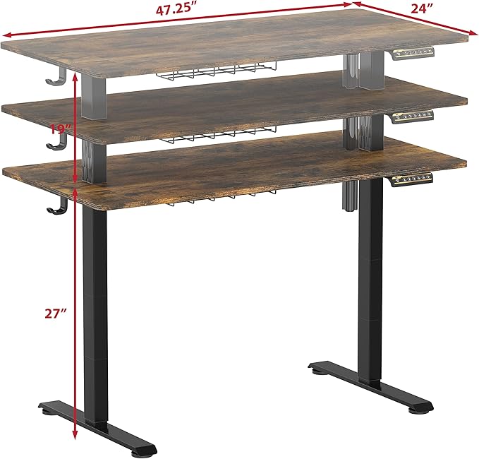 SHW 48-Inch Electric Height Adjustable Sit to Stand Desk - Image 2