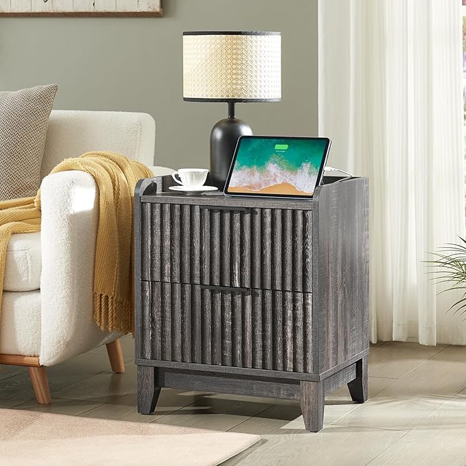 Wnutrees Fluted Nightstand by Wnutrees