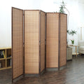5 Panel Room Divider and Folding Screen Room Divider, Bamboo Room Divider Screen by Furnnylane