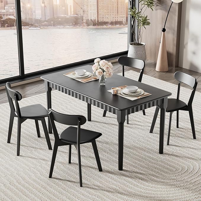 59 Inch Solid Wood Dining Table - Image 2