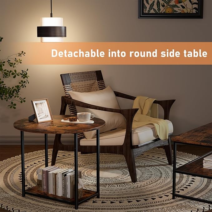 WOHOMO Coffee Table, Mid Century Modern Coffee Table - Image 5