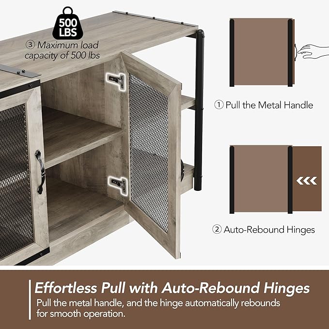 GarveeHome Farmhouse TV Stand for 65/75 Inch TVs, Entertainment Center - Image 5