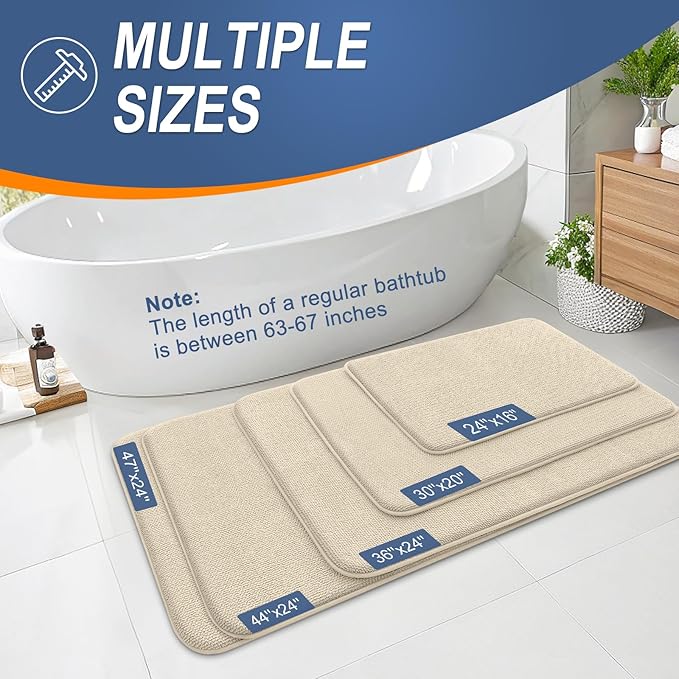 OLANLY Thick Memory Foam Bath Mat Rug 44x24, Extra Soft Absorbent Bathroom Rug - Image 5