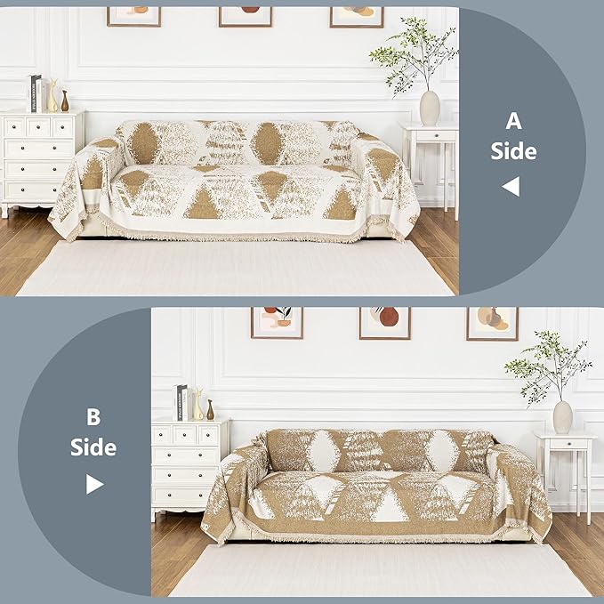 MYSKY HOME Couch Cover for Sectional Sofa Set, Boho Furniture Protector - Image 3