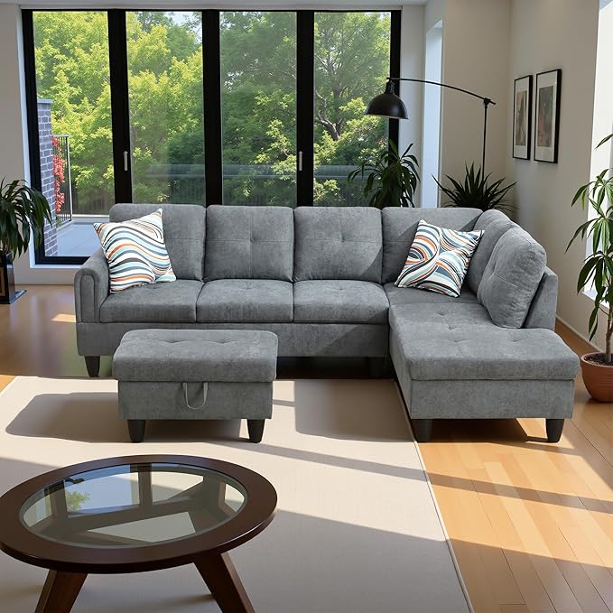 97" Oversized Sectional Couch, L Shaped Couch - Image 3