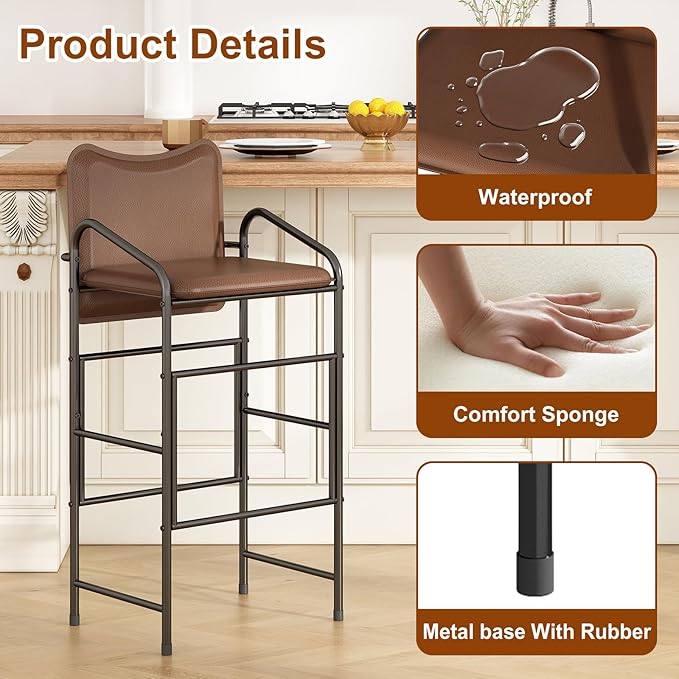 GILLAS Set of 2 Bar Stools - Image 4