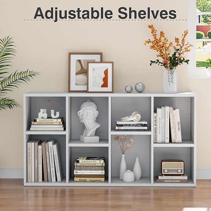 YESHOMY 8 Cube Bookcase, Open Frame 2-Tier Book Shelf, Bookshelf Storage - Image 5