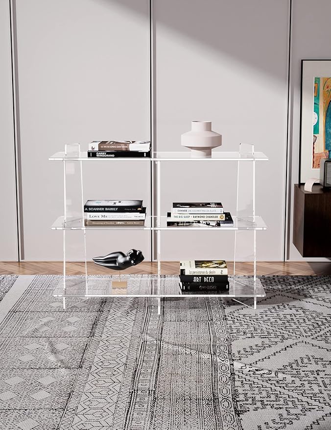 Acrylic Bookshelf, Small 3 Tier Open Bookcase - Image 7