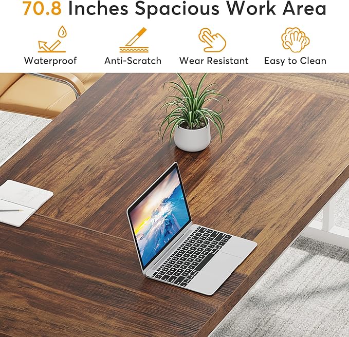 Tribesigns 70.8-Inch Executive Desk, Large Computer Office Desk Workstation - Image 6