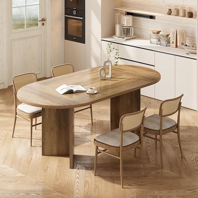 LITTLE TREE 63" Rustic Oval Dining Table - Image 6