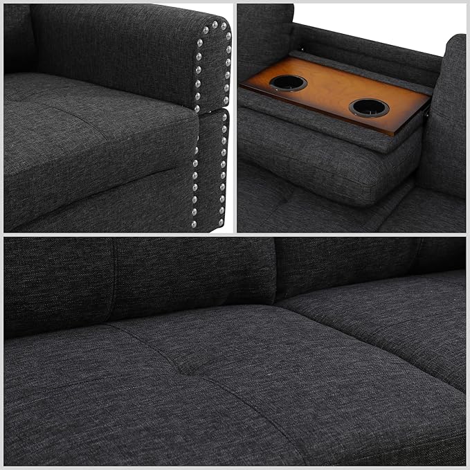 L Shaped Sectional Couches for Living Room, Modular 4 Seat Sofa - Image 5