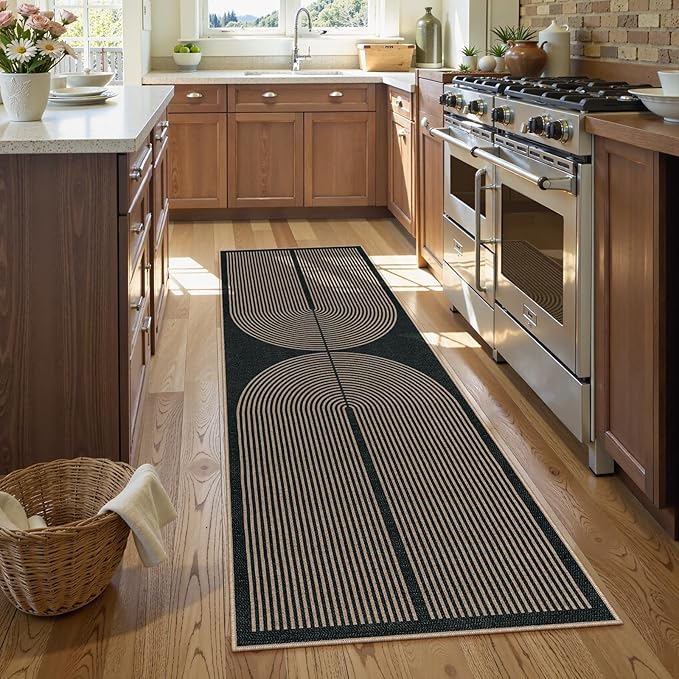Lahome Modern Rainbow Hallway Runner Rug, 2x6 Washable Easy Jute Rugs - Image 2