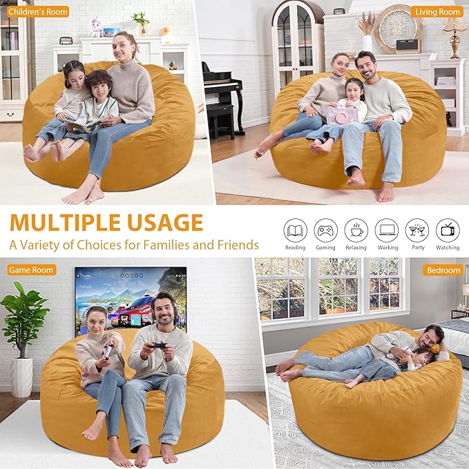 5FT Bean Bag Chair, Large Bean Bag Chairs - Image 4