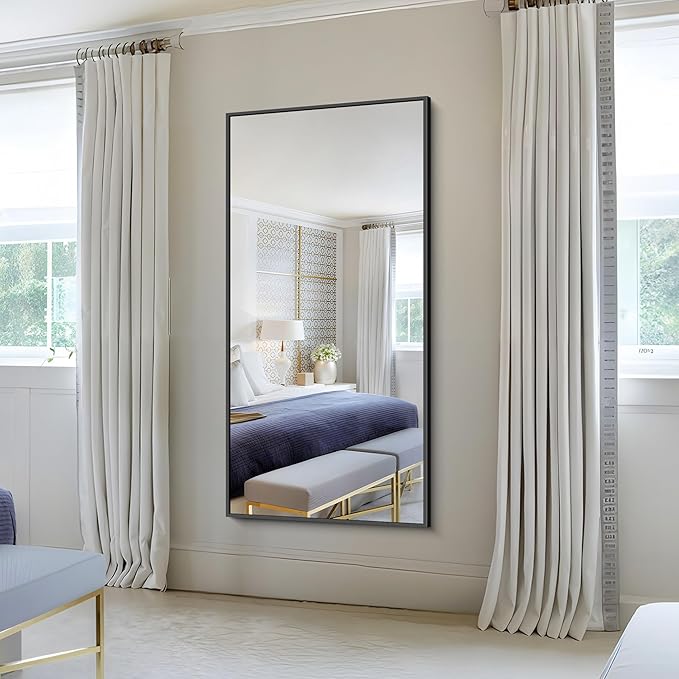 KOCUUY Bathroom Mirror, 30x60 Large Black Mirrors - Image 7