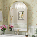 Brightify Arched Mirror, 30 x 40 Inch Gold Arch Mirror, Metal Frame Wall Mirror by Brightify