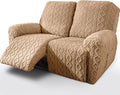 vctops 6 Pieces Geometric Jacquard Plush Recliner Loveseat Slipcovers Soft by vctops