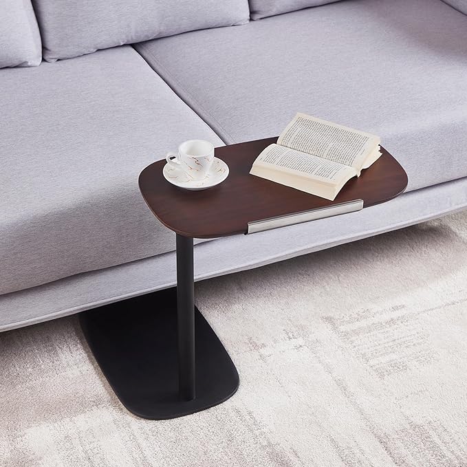 COZYMATIC Amarian C-Shaped Side Table, Wood Sofa Table - Image 3