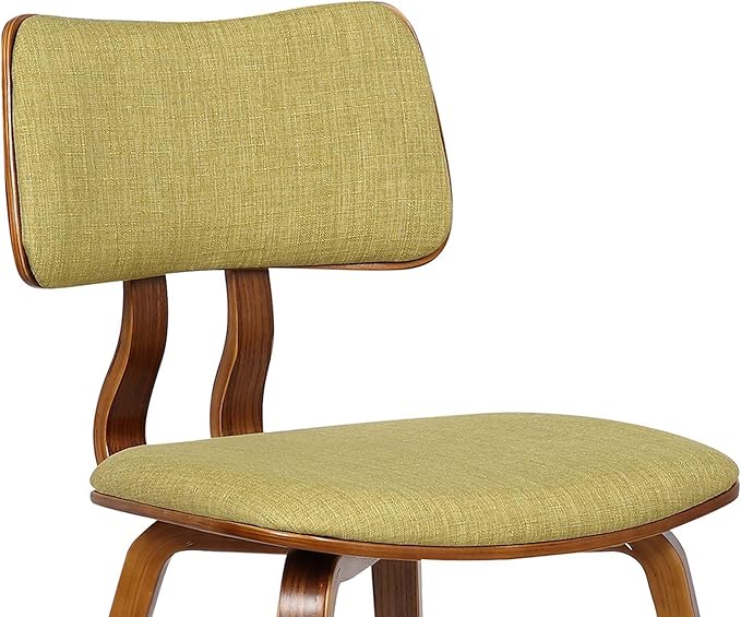 Armen Living Jaguar Mid-Century Dining Chair in Walnut Wood and Green Fabric - Image 7