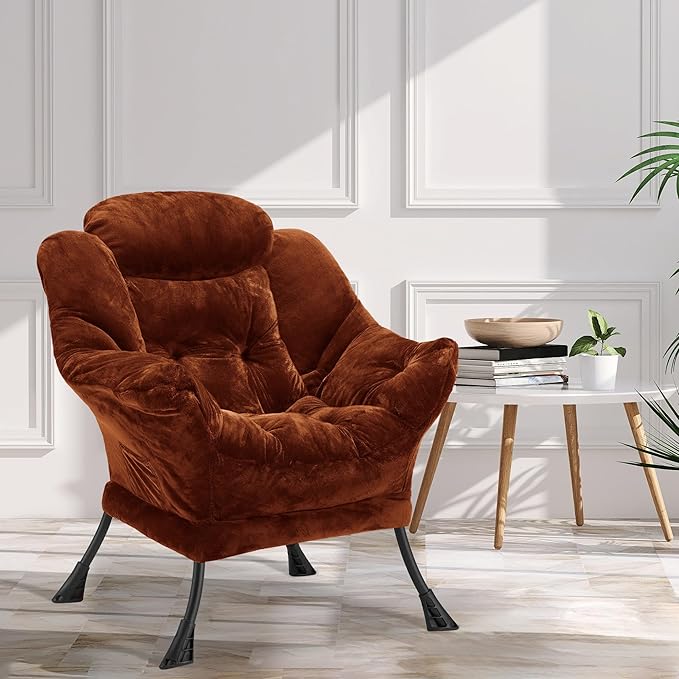 Fabric Lazy Chair for Adults, Oversized Upholstered Sofa Chair, Plush Comfy - Image 2