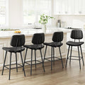 24-Inch Leather Bar Stools Set of 4, Counter Height Barstools by Raynesys