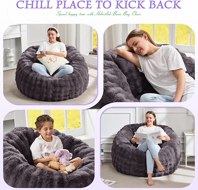 Hobestluk Bean Bag Chair Oversized Bean Bag Chair - Image 5