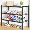 Smiry Shoe Rack, 3 Tier Bamboo Shoe Organizer, Stackable Free Standing Wooden by Smiry