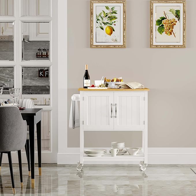 Spirich Kitchen Island on Wheels, Rolling Kitchen Cart - Image 5
