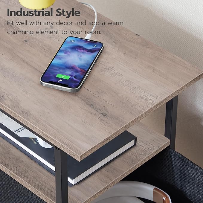 HOOBRO End Table with Charging Station, Narrow Side Table, Nightstand with 2 - Image 8
