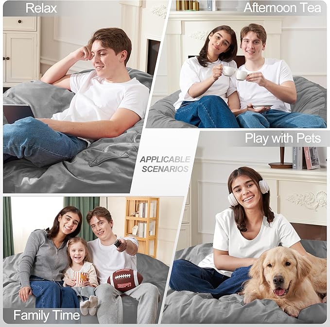 Homguava 4 FT Bean Bag Chair: 4' Bean Bags - Image 4