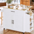 IRONCK Kitchen Island with Storage, Rolling Kitchen Island on Wheels with Drop by IRONCK