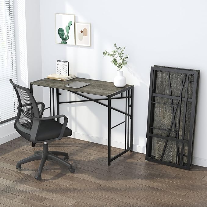 35 inch Narrow Folding Desk, Writing Gaming Computer Camping Desk - Image 7