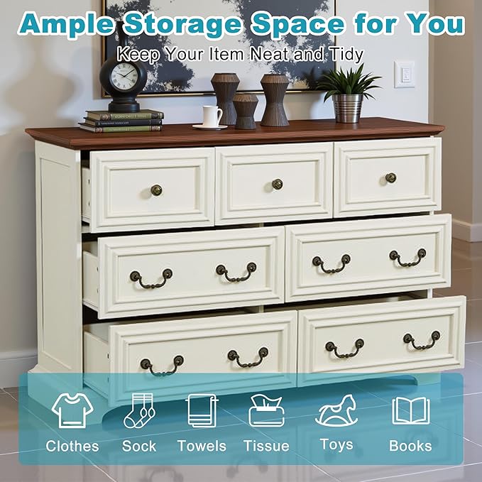 47.2" Farmhouse Sideboard Buffet Cabinet - Image 3
