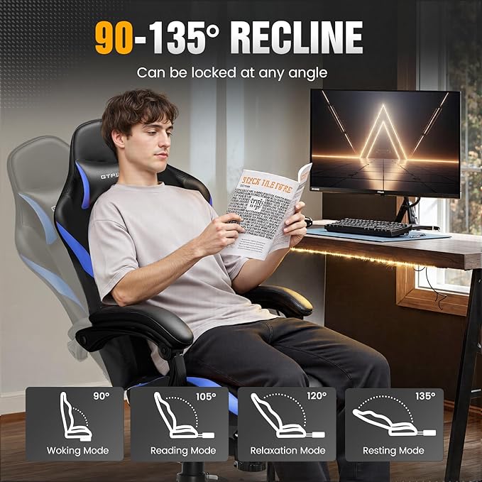 GTRACING Gaming Chair with Foot Rest & Pocket Spring Cushion, Ergonomic High - Image 6