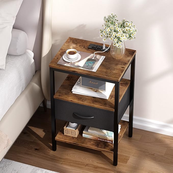 SUPERJARE Nightstand Set of 2, Bed Side Tables - Image 2