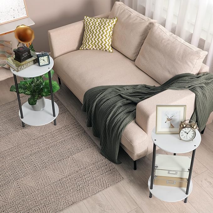SEHERTIWY Round Side Table for Living Room, Accent Table for Small Spaces - Image 6