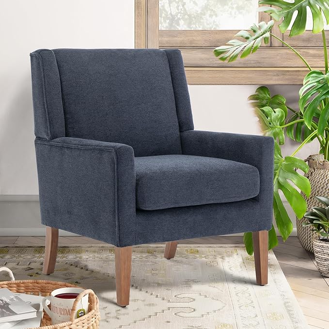 COLAMY Modern Wingback Living Room Chair Set of 2, Upholstered Fabric Accent - Image 3