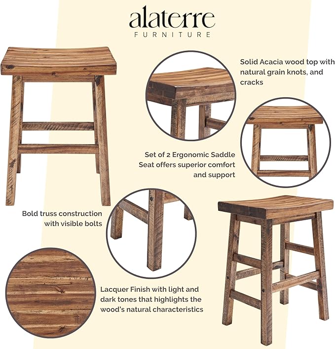 Alaterre Furniture Durango 26-Inch Industrial Wood Counter-Height Stools – Set - Image 5